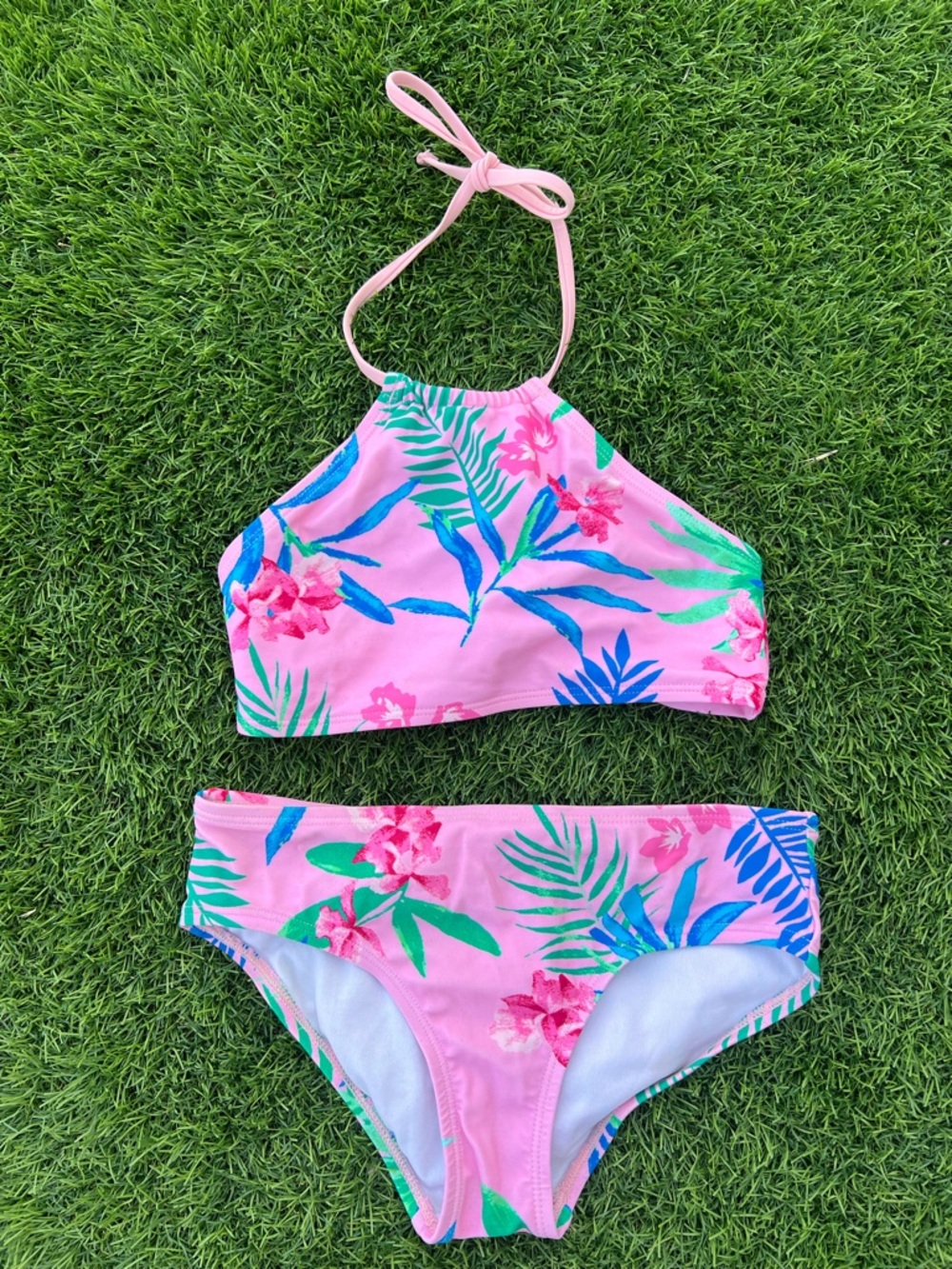 Tropical Halter Two-Piece Swim Set
